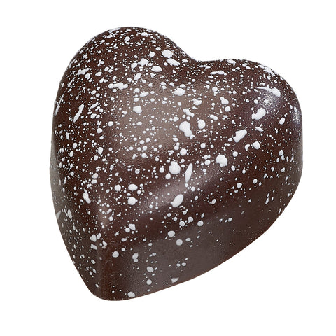 Dark chocolate lime heart from Jag Couture London featuring white sparkle decoration, 12.6g.