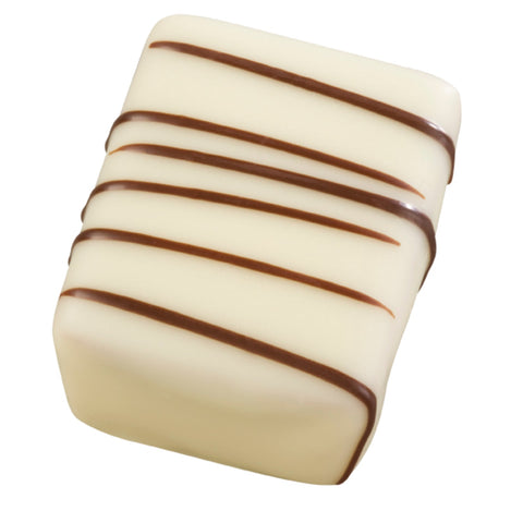 Jag Couture London Babette praline and vanilla cream chocolate, white chocolate exterior, 17.5g.