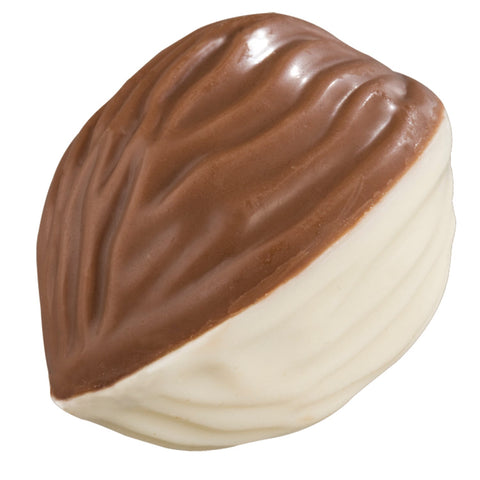 Nolan Duo Nut chocolate praline by Jag Couture London features milk and white chocolate with caramelized nuts, 16.8g.