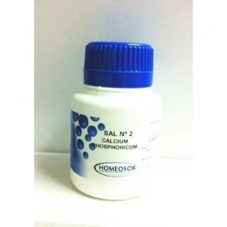 Calcium Phosphoricum Sal De Schüssler No. 2 homeopathic tablets by Pharmasor, 100 Comprimidos, shown in blister pack with brand packaging