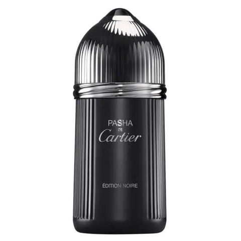 Cartier Pasha Edition Noire eau de toilette spray 100ml, featuring sleek black bottle with elegant design, displayed on a neutral background.