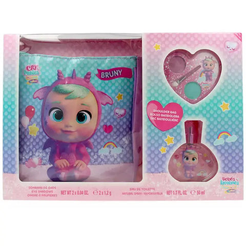 Set of three Cartoon Cry Baby Eau de Toilette spray bottles, 50ml each, by Jag Couture London – New York, featuring playful cartoon designs.