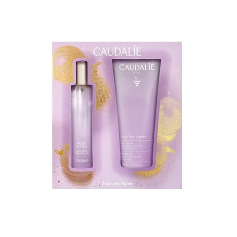 Two bottles of Caudalie Angels of the Vines Eau De Parfum Spray, 50ml, featuring elegant glass bottles with floral accents.