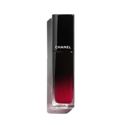 Chanel Rouge Allure Laque 74 Expérimenté lip gloss in 6ml tube, featuring deep red color, displayed on a neutral background.