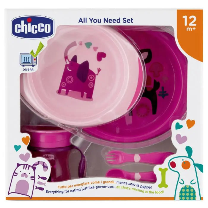 Chicco All You Need 12m+ Pink Set 5 Pieces Jag Couture London - New York