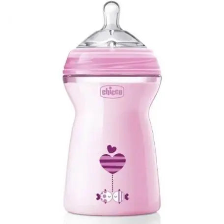 Chicco Bib Nat-Feel 6m Girl 330ml Jag Couture London - New York