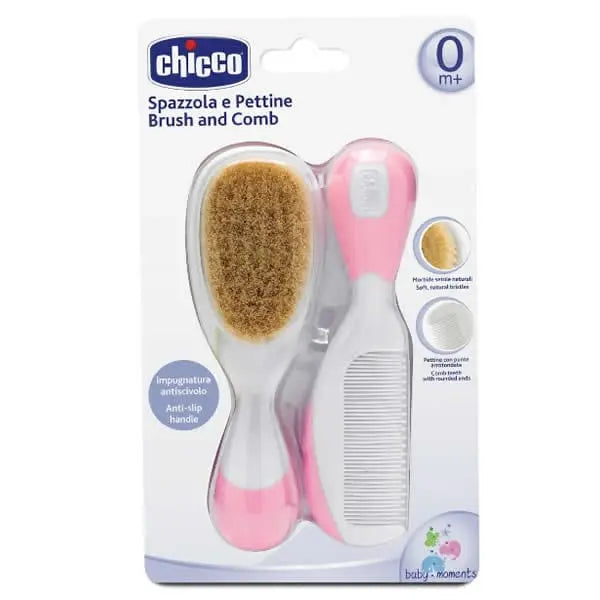 Jag Couture London - New York Chicco Brush and Comb Natural Hair Rose 0m+