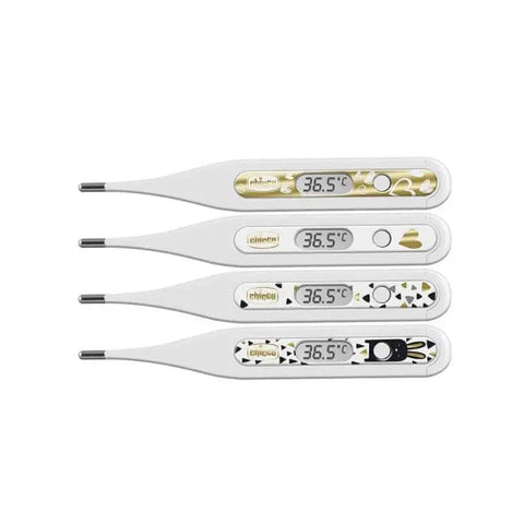 Digital baby thermometer by Chicco, with a clear display and sleek design, from Jag Couture London New York.