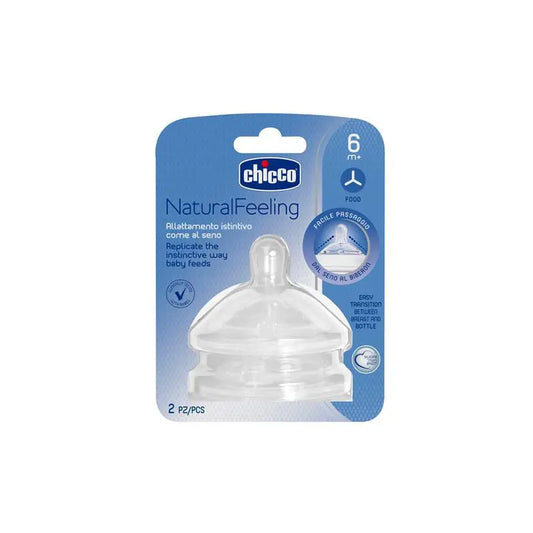 Chicco Natural Feeling Flow Teat 6m Porridge 2uds Jag Couture London - New York