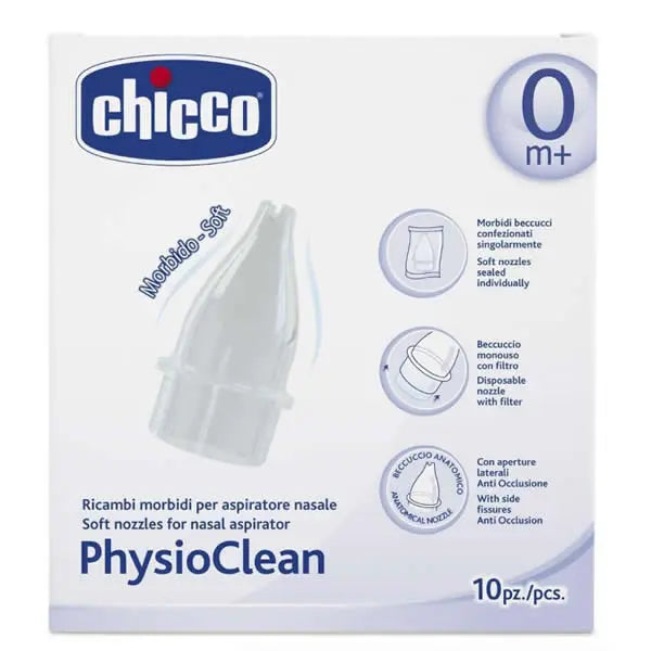 Chicco PhysioClean Soft Nozzles For Nasal Aspirator 0M+ 10 Units Jag Couture London - New York