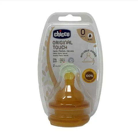 Chicco Original Touch baby pacifiers for 0 months, two-pack, with soft silicone nipple and ergonomic design, from Jag Couture London New York.
