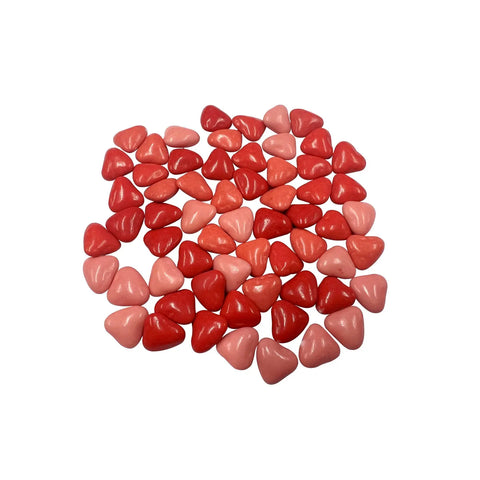 Milk chocolate hearts covered in red sugar from Choco Love Rossi by Jag Couture London New York.
