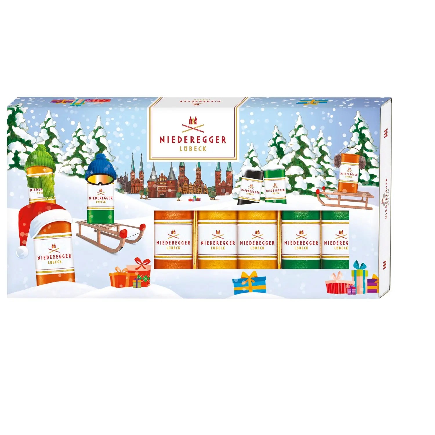 Christmas Marzipan Classics in Christmas box - pistachio, orange, pineapple, espresso Jag Couture London - New York