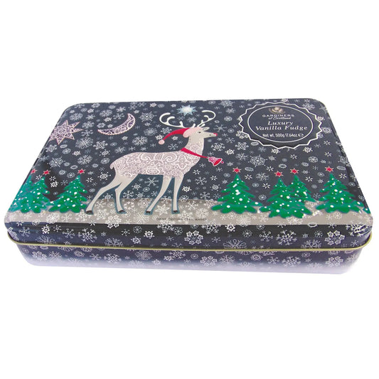 Jag Couture London - New York Christmas Reindeer tin of vanilla fudge