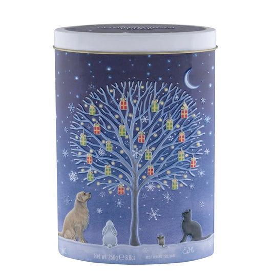 Jag Couture London - New York Christmas gift tree tin of clotted cream fudge