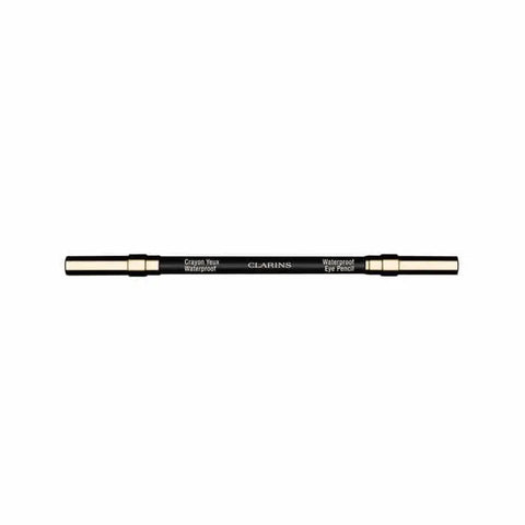 Waterproof Clarins Crayon Yeux eyeliner in shade 01, displayed with the black pencil and sleek packaging by Jag Couture London.