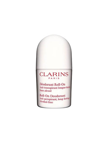 Clarins roll-on deodorant in 50ml bottle, featuring smooth applicator and sleek packaging from Jag Couture London New York.