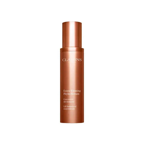 Clarins Extra-Firming Phyto-Serum lift botanical concentrate in 50ml bottle, displayed with elegant packaging.