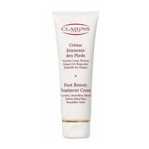 Clarins Foot Beauty Treatment Cream 125ml in a jar, with a smooth, creamy texture, designed to nourish and soften feet.