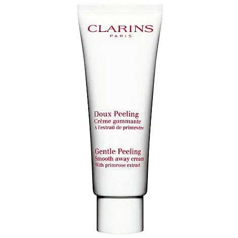 Clarins Gentle Peeling Smooth Away Cream in 50ml jar, with elegant packaging from Jag Couture London New York.