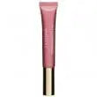 Clarins Instant Light Natural Lip Perfector 01 Rose Shimmer in a sleek tube, featuring a shimmering pink gloss.