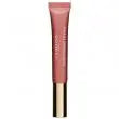 Clarins Instant Light Natural Lip Perfector 05 Candy Shimmer, glossy lip gloss with shimmer finish, shown on a model's lips.