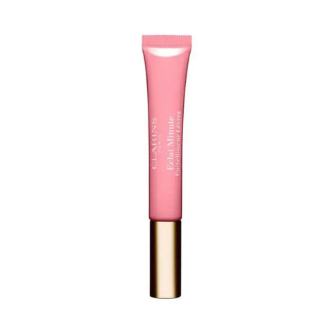 Clarins Instant Light Natural Lip Perfector in shade 07 Toffee Pink Shimmer, with a glossy, shimmering finish on smooth lips.