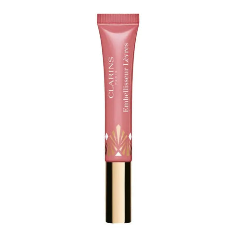 Clarins Instant Light Lip Perfector in 19 Intense Smoky Rose, with a smooth, glossy finish on natural lips.