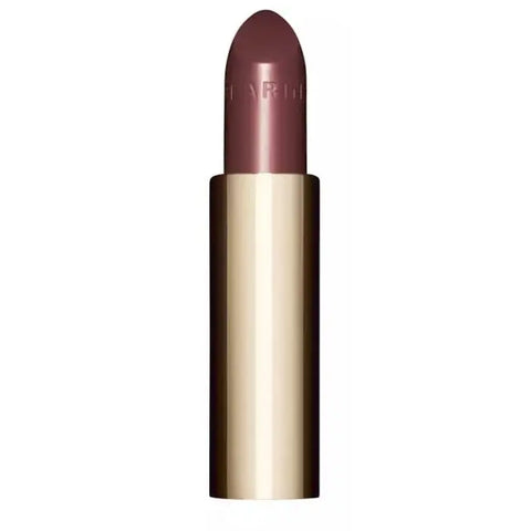 Clarins Joli Rouge Shine 744S Soft Plum lipstick refill in 3.5g with packaging from Jag Couture London New York, close-up view