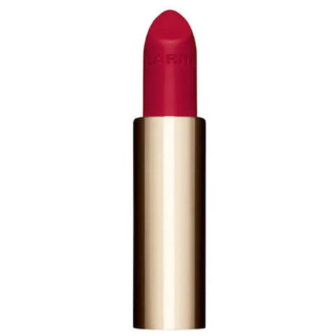 Clarins Joli Rouge Velvet La Recharge 742V lipstick in 3.5g with sleek packaging, displayed on a neutral background.