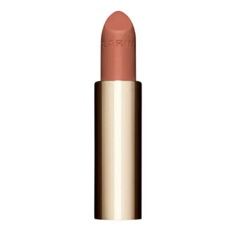 Clarins Joli Rouge Velvet La Recharge 783V Almond Nude lipstick in 3.5g with a sleek case, displayed on a neutral background.