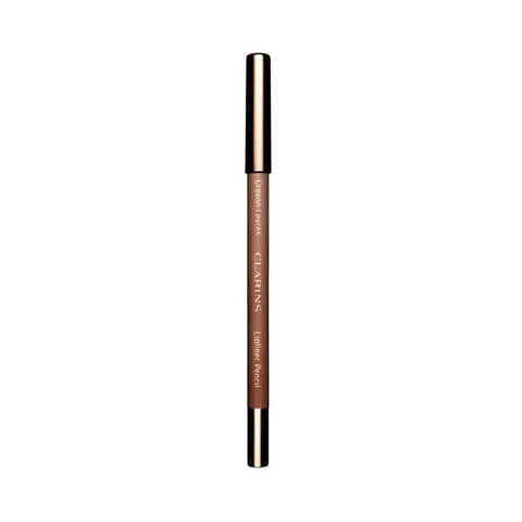 Clarins Lipliner Pencil 01 Nude Fair with sharpened tip, displayed on a neutral background, showcasing the product's sleek design.