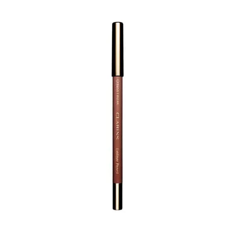 Clarins Lipliner Pencil 02 Nude Beige with a beige shade, featuring the sleek black packaging and brand logo.