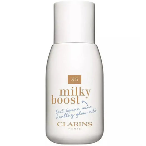 Clarins Milky Boost 3.5 50ml skincare bottle, featuring a sleek design, by Jag Couture London New York.