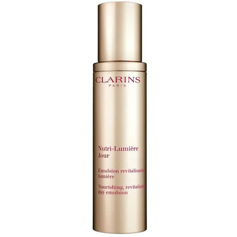 Clarins Nutri-Lumière Jour nourishing day emulsion in 50ml jar, lightweight moisturizer for revitalized skin