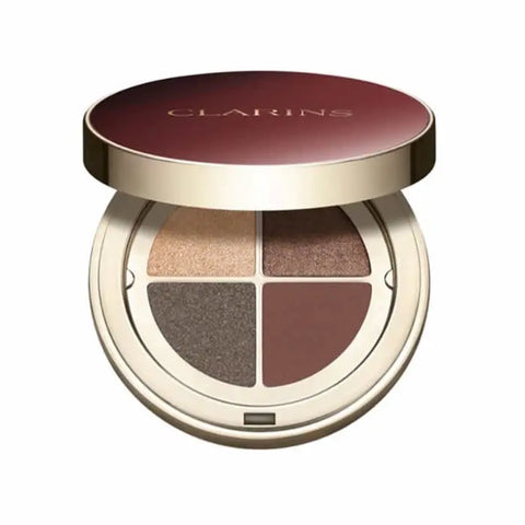 Clarins Ombre 4-Colour Eyeshadow Palette in Maple Gradation with four shades, 4.2g, displayed in a sleek compact.