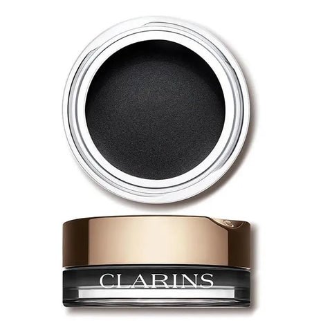 Clarins Ombre Velvet 06 Women In Black eyeshadow palette with dark shades, showcased in a sleek compact.