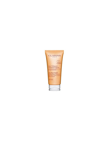 Clarins One-Step Gentle Exfoliating Cleanser with Orange Extract in 125ml bottle, featuring a clear and refreshing appearance.