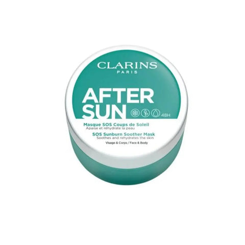 Clarins Para Después Del Sol facial and body mask in a 100ml tube, designed for soothing skin after sun exposure.