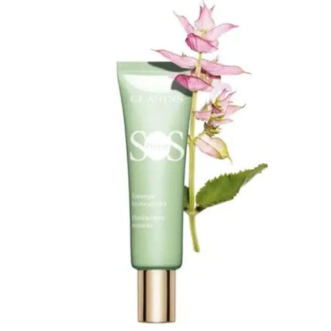 Clarins SOS Primer 04 Green 30ml, a makeup primer in a green tube, displayed with a clean, professional look.