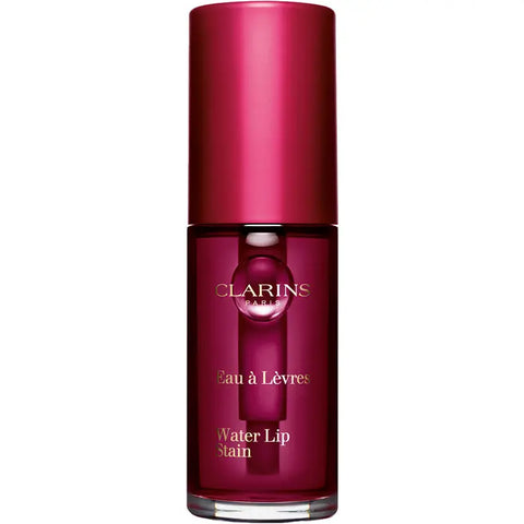Clarins Water Lip Stain in shade 04 Violet Water, a vibrant lip color from Jag Couture London New York.