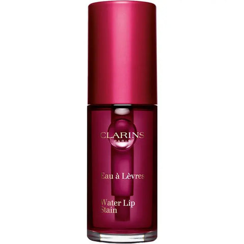 Clarins Water Lip Stain in shade 04 Violet Water, a vibrant purple lip color from Jag Couture London-New York.