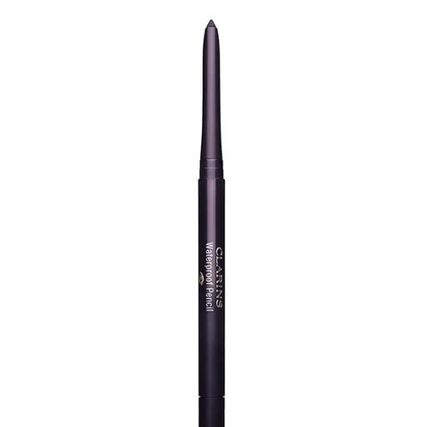 Clarins Waterproof Pencil 04 Fig by Jag Couture London and New York, shown sharpened with the cap on, ready for precise application.
