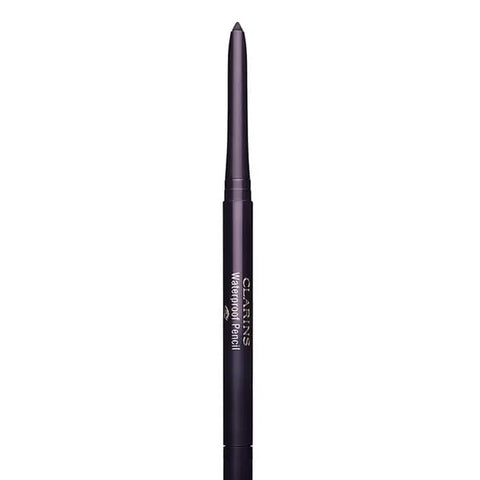 Clarins waterproof eye pencil in shade 04 Fig with black packaging, displayed on a neutral background.