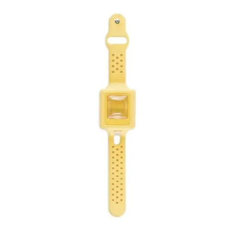 Yellow hydroalcoholic gel bracelet by Jag Couture London New York, stylish accessory with integrated hand sanitizer gel.