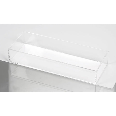 Clear Perspex tray by Jag Couture London fits 9 Van Roy 6-pack containers, shown with neatly organized packs inside.