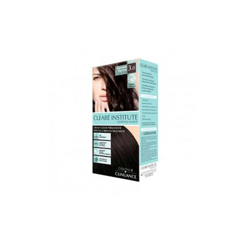 Clearé Institute Coloración 3.0 Castaño Oscuro hair dye bottle for delicate hair by Jag Couture London New York