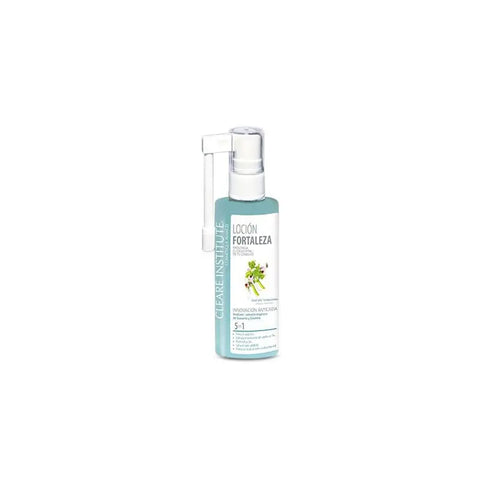 Clearé Institute Loción Fortaleza 75ml by Jag Couture London - New York, featuring a sleek bottle of strengthening lotion.