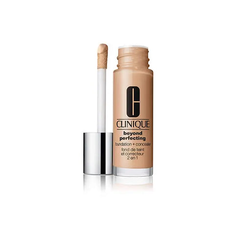 Clinique Beyond Perfecting Foundation and Concealer in shade 07 Cream, 30ml, with sleek packaging and applicator tip.