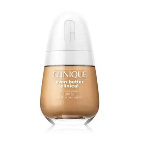 Clinique Even Better Serum Foundation SPF20 in CN74 Beige, 30ml, with a sleek bottle and applicator for a natural finish.